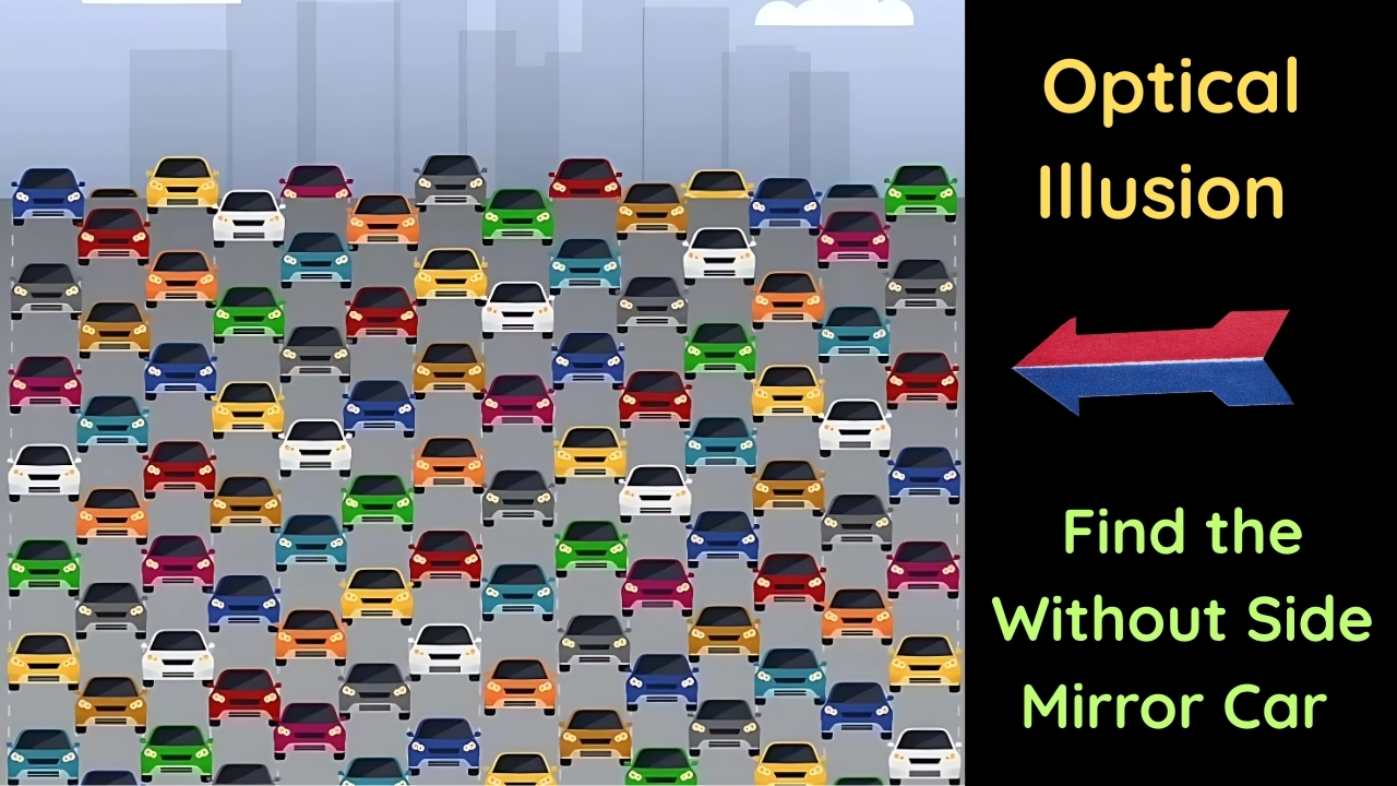 Optical Illusion : Can You Find the Without Side Mirror Car